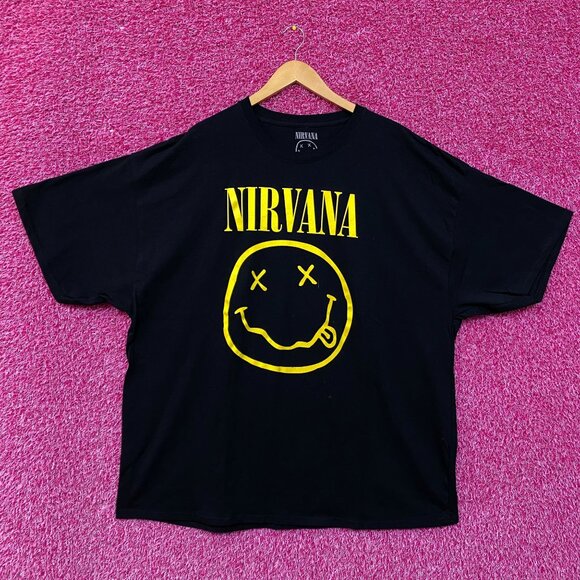Nirvana Nevermind Tour Smiley Logo Promo Grunge Tee 3X - Picture 1 of 4